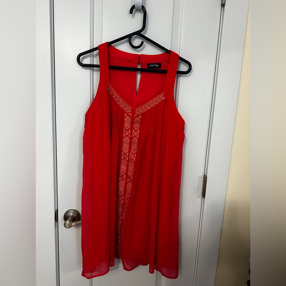 Love Reign Deep Coral Midi Dress